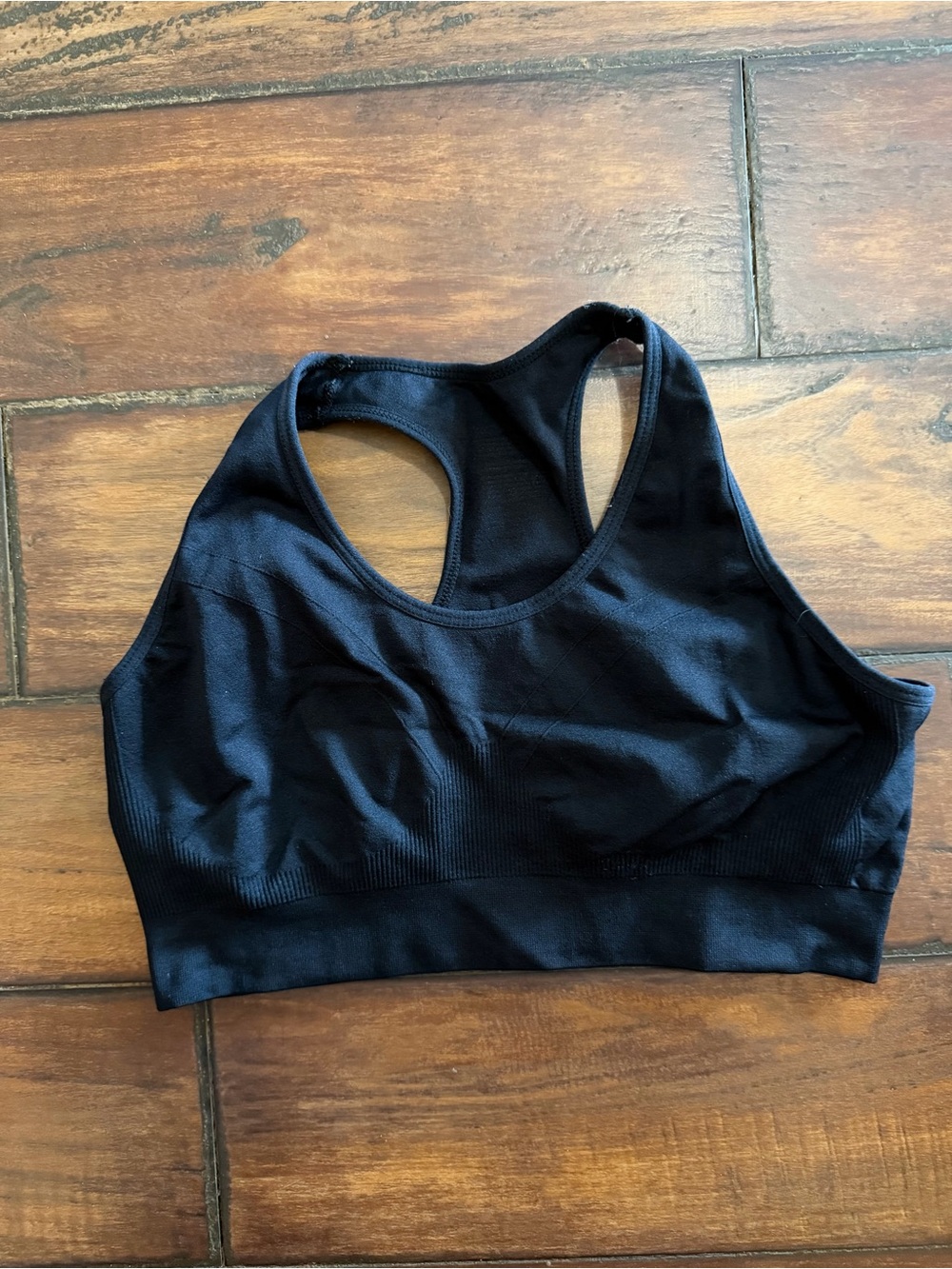 Seamless Racerback Sports Bra - Black